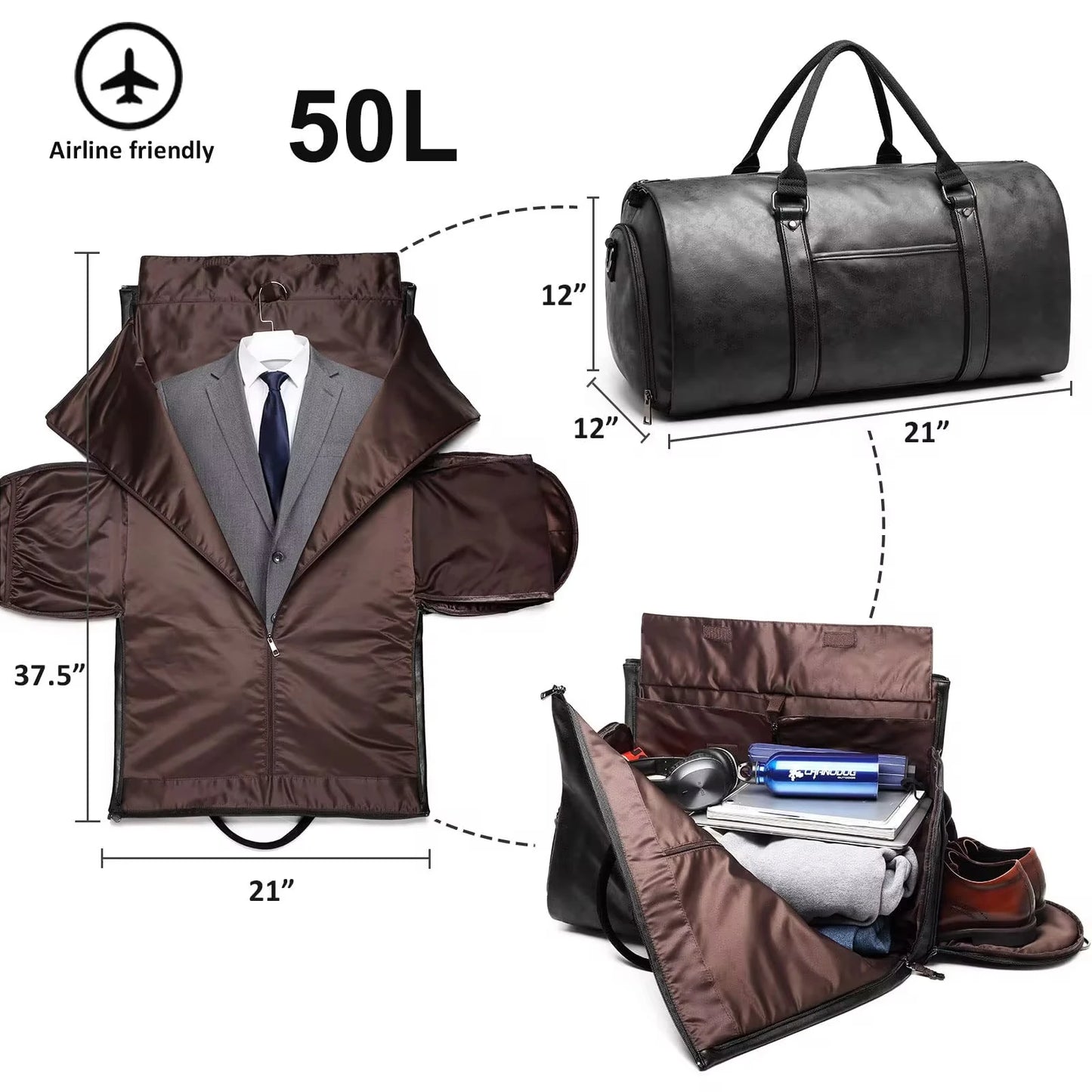 Leather Suit Travel Bag