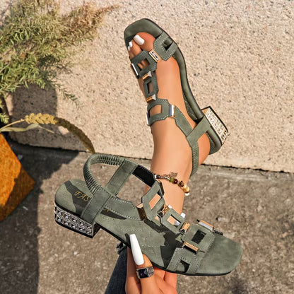 Geometric Block-Heel Sandals